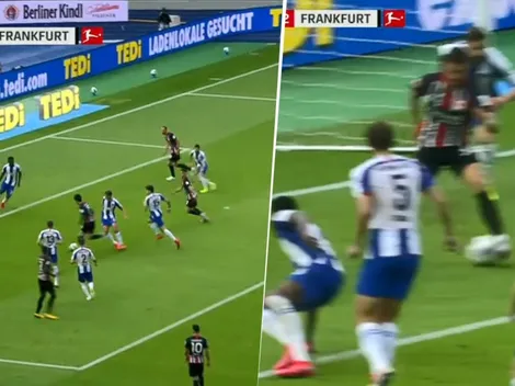 Kamada eludió a todos y André Silva definió de taco