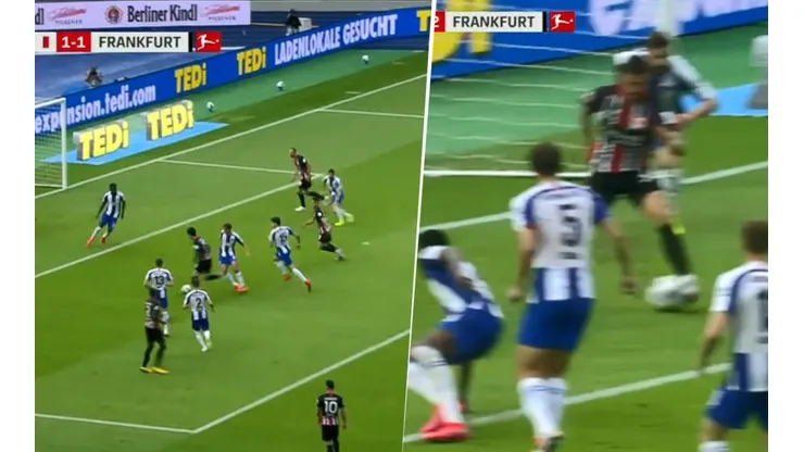 Kamada eludió a todos y André Silva definió de taco