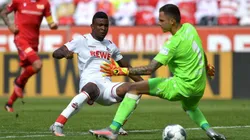 Jhon Córdoba con el Colonia en el juego ante Union Berlin.