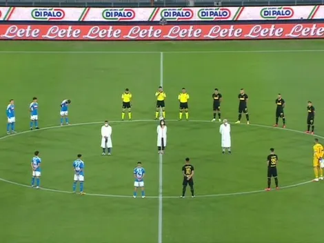 Emotivo homenaje con médicos incluidos en la previa de Napoli-Inter