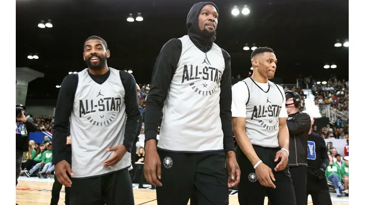 Kyrie Irving, Kevin Durant y Russell Westbrook.