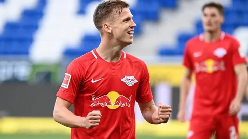 El festejo de Dani Olmo para Leipzig.
