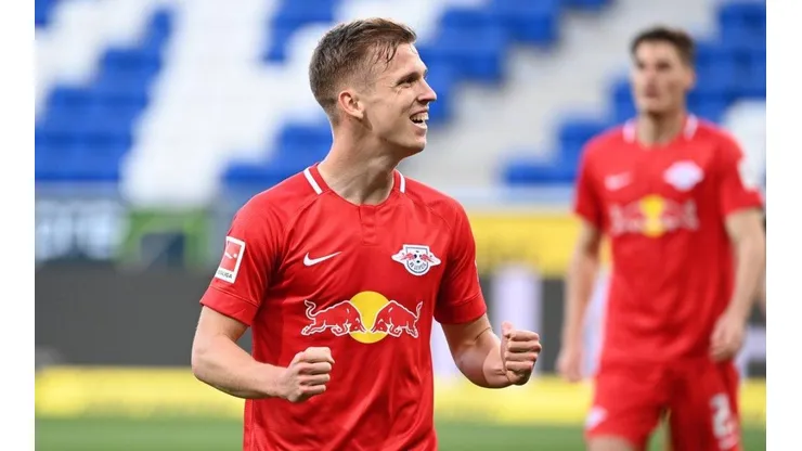 El festejo de Dani Olmo para Leipzig.