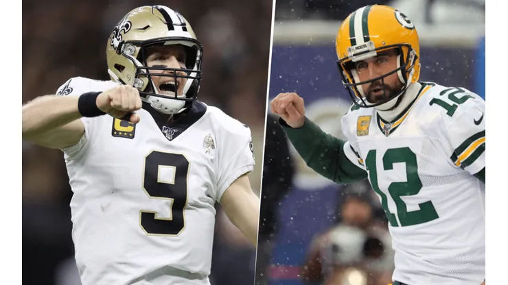 Drew Brees y Aaron Rodgers. Foto: Getty Images.