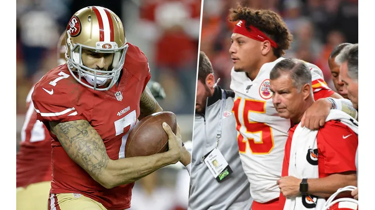 Colin Kaepernick y Patrick Mahomes. Foto: Getty Images.