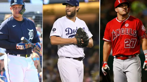 Miguel Cabrera, Clayton Kershaw y Mike Trout. Foto: Getty Images.