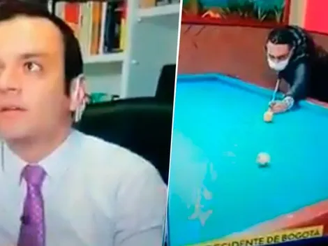 Invitaron a 'campeón de billar' al noticiero y no hizo ni una carambola