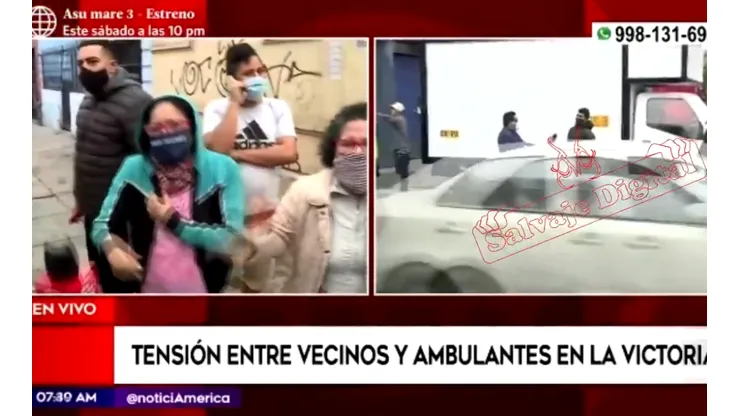 Todo quedó registrado en el noticiero de la mañana.