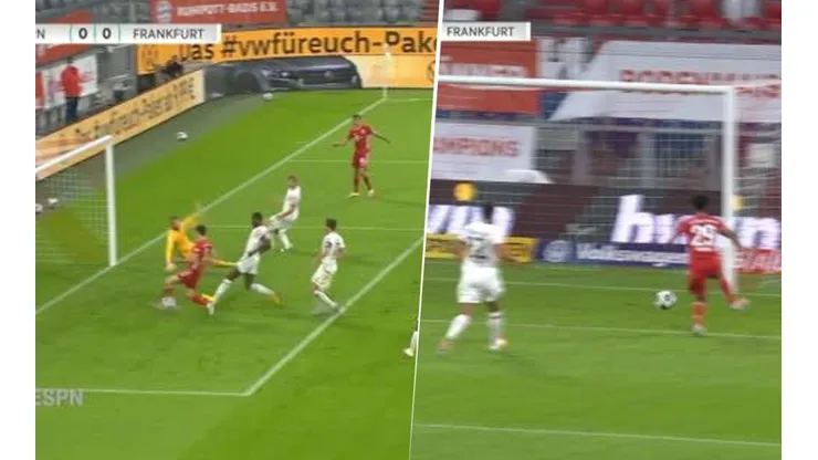 Lewandowski y Coman: los dos errados del Bayern Múnich abajo del arco