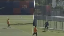 Messi estuvo a un travesaño de emular su gol al Betis en un entrenamiento