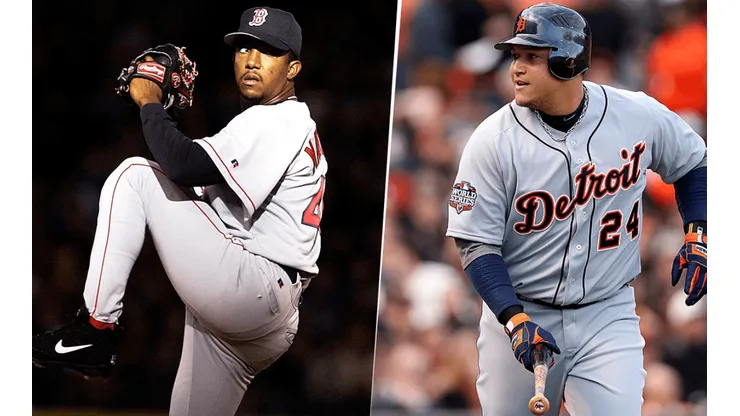 Pedro Martínez y Miguel Cabrera. Foto: Getty Images.