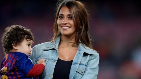 Antonela Roccuzzo junto a Ciro Messi.
