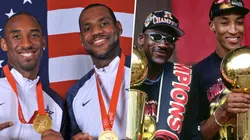 Kobe Bryant, LeBron James, Michael Jordan y Scottie Pippen. Foto: Getty Images