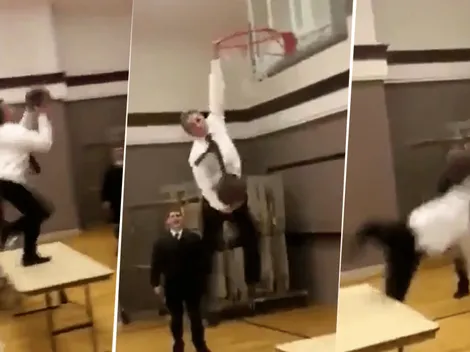 Video viral: era la anotación de su vida, pero todo terminó en una caída diabólica