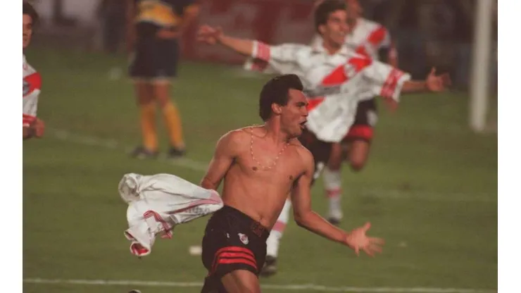 El recordado festejo de Celso Ayala ante Boca.