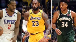 Leonard, LeBron y Antetokounmpo. Foto: Getty