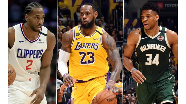 Leonard, LeBron y Antetokounmpo. Foto: Getty