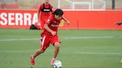 Luka Romero entrenando en Mallorca.