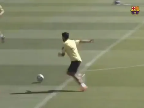 Está de vuelta: golazo de Suárez en el entrenamiento de Barcelona