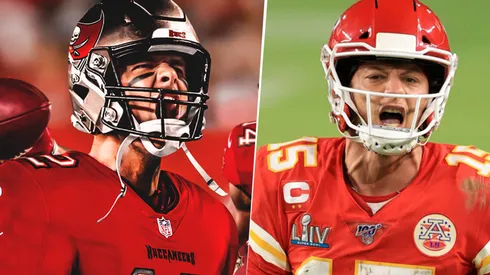 Tom Brady y Patrick Mahomes. Foto: Getty.