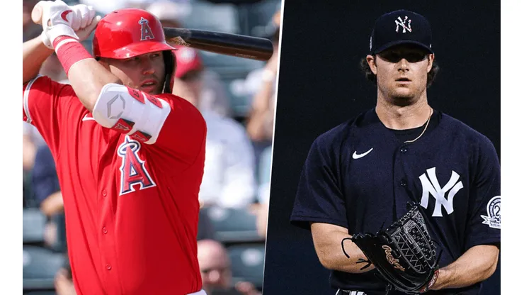 Mike Trout y Gerrit Cole. Foto: Getty.