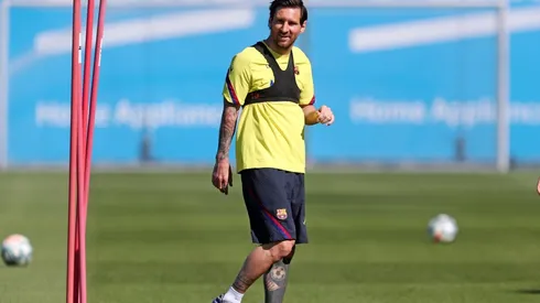 Messi había retomado los entrenamientos junto al resto de sus compañeros (Foto: Getty)