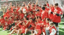 Los fubolistas de Toluca tras la consagración ante Santos Laguna.