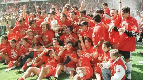 Los fubolistas de Toluca tras la consagración ante Santos Laguna.