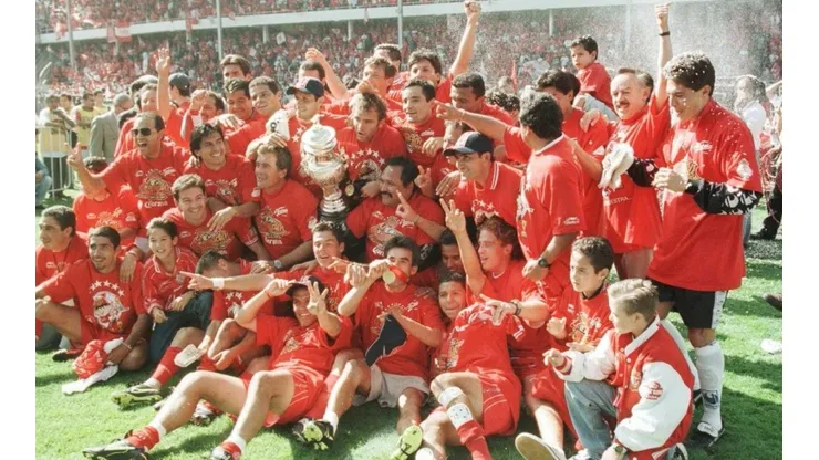 Los fubolistas de Toluca tras la consagración ante Santos Laguna.
