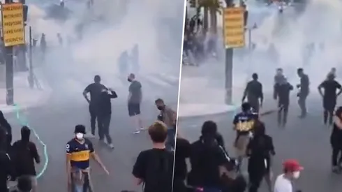 Francia: apareció un hincha de Boca enfrentándose con la policía