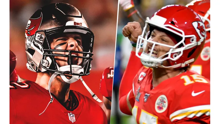 Tom Brady y Patrick Mahomes. Foto: Getty.