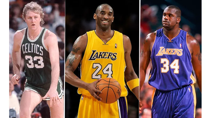Bird, Bryant y O’Neal. Foto: Getty.