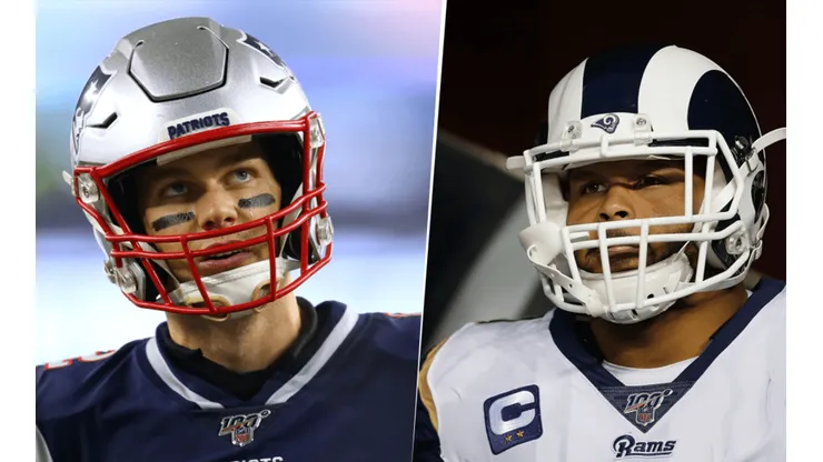 Tom Brady y Aaron Donald. Foto: Getty.