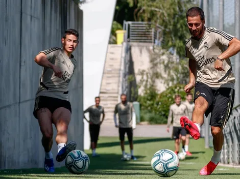 Video: 81 días después, James y el Real Madrid entrenan con el grupo completo