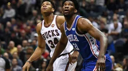 Giannis Antetokounmpo y Joel Embiid. Foto: Getty.