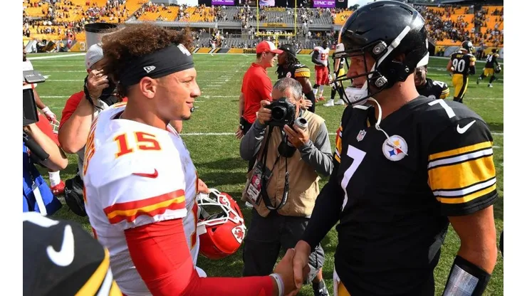 Patrick Mahomes y Ben Roethlisberger. Foto: Getty.