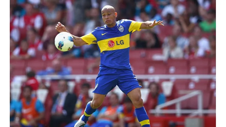 Clemente Rodríguez con la camiseta de Boca.