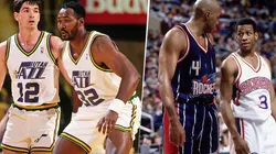 Stockton, Malone Barkley y Iverson. Foto: Getty.