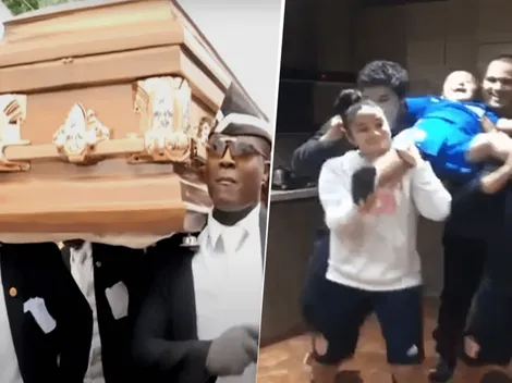 Para morir de risa: Chupete imitó el meme del ataúd