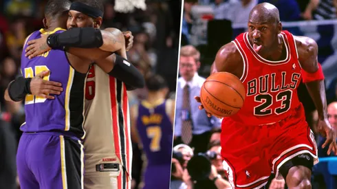 LeBron James, Carmelo Anthony y Michael Jordan. Foto: Getty.