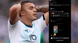 Foto de Urzi y captura del chat.