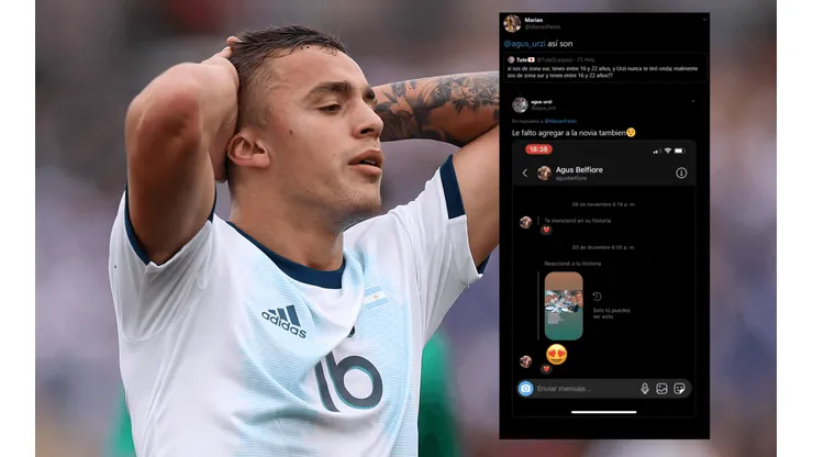 Foto de Urzi y captura del chat.