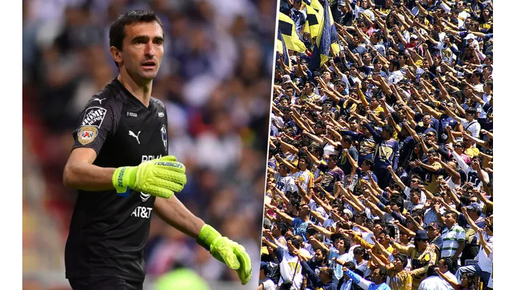 Marcelo Barovero y porra de Pumas UNAM (Getty Images)