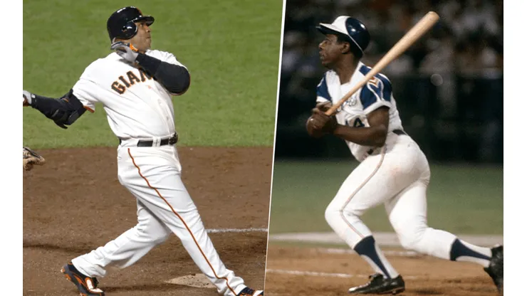 Barry Bonds y Hank Aaron. Foto: Getty.