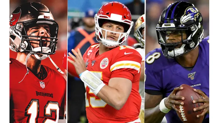 Brady, Mahomes y Jackson. Foto: Getty.