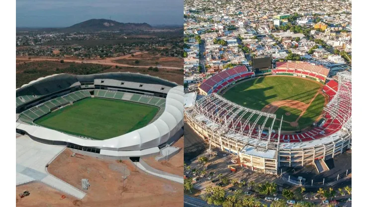 A la izquierda, el estadio que usarían los Delfines.