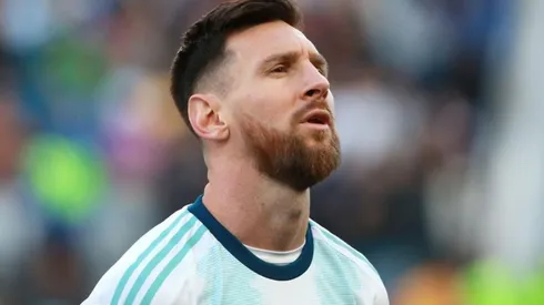 Lionel Messi con la camiseta de la Selección Argentina.