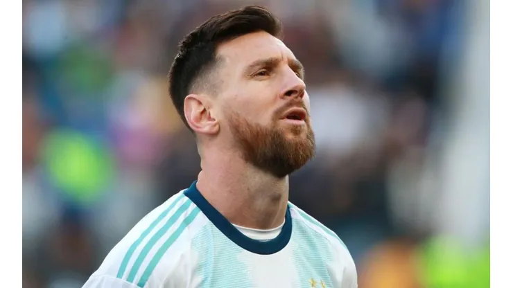 Lionel Messi con la camiseta de la Selección Argentina.