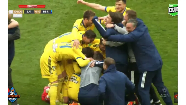 Ganaron la Copa de Bielorrusia en el último minuto y en el festejo se olvidaron del coronavirus
