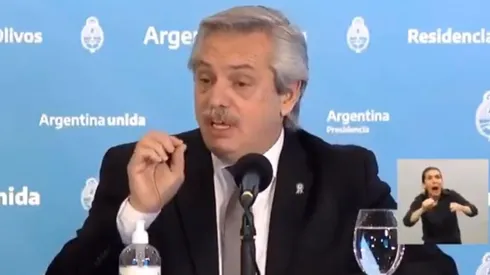 Alberto Fernández en conferencia de prensa.